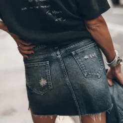 The Dark Blue Slit Denim Skirt 13 The Dark Blue Slit Denim Skirt -Mikuta Store mikuta dark self love vintage t shirt dark blue denim skirt 5318 scaled