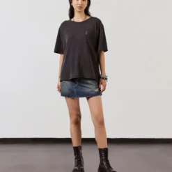 The Dark Self Love Vintage T-Shirt -Mikuta Store mikuta dark self love vintage t shirt dark blue denim skirt black laced leather boots model lisa 1 scaled