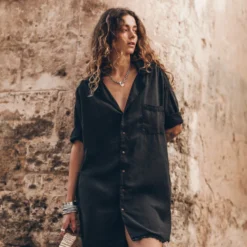 The Dark Shirt Dress 14 The Dark Shirt Dress -Mikuta Store mikuta dark shirt dress model aina 3301 scaled