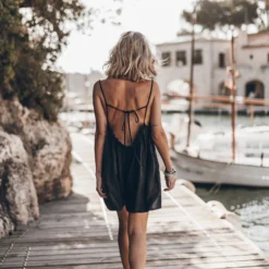 The Dark Short Flowy Jumpsuit -Mikuta Store mikuta dark short flowy jumpsuit 0189 scaled