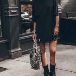 The Dark Short Loose T-Shirt Dress