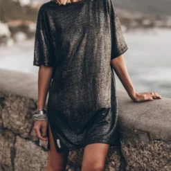 The Dark Sparkly Linen Dress -Mikuta Store mikuta dark sparkly linen dress 1413 scaled