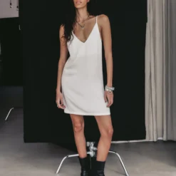 The Ecru Short Lyocell Slip Dress 16 The Ecru Short Lyocell Slip Dress -Mikuta Store mikuta ecru short lyocell slip dress black buckle boots aya f SS25 3265 scaled