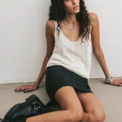 The Ecru Thin Knit Tank Top 16 The Ecru Thin Knit Tank Top -Mikuta Store mikuta ecru thin knit tank top leather skirt black biker boots aya f SS25 3772 scaled