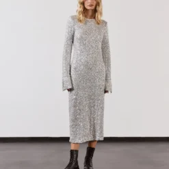 The Light Long Sequin Dress 11 The Light Long Sequin Dress -Mikuta Store mikuta light long sequin dress black laced leather boots model lara 1 scaled