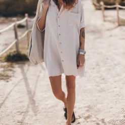 The Light Shirt Dress -Mikuta Store mikuta light shirt dress model aina 0313 scaled