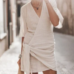 The Light Wrap Dress 12 The Light Wrap Dress -Mikuta Store mikuta light wrap dress relaxed raffia bag 3121 scaled