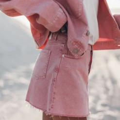 The Pink Denim Skirt 11 The Pink Denim Skirt -Mikuta Store mikuta pink cropped denim jacket pink denim skirt 2943 scaled