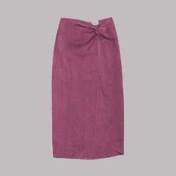 The Pink Long Linen Knot Skirt