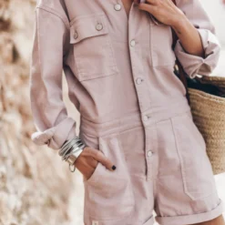 The Pink Short Jumpsuit -Mikuta Store mikuta pink short jumpsuit 6721 scaled