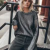 The Silver Coated Knitted Sweater 2 The Silver Coated Knitted Sweater -Mikuta Store mikuta silver coated knitted sweater black ripped relaxed jeans model marie 2638 scaled