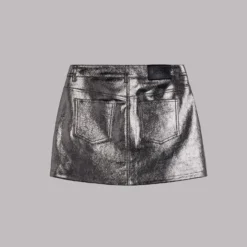 The Silver Coated Leather Skirt 11 The Silver Coated Leather Skirt -Mikuta Store mikuta silver coated leather skirt 41