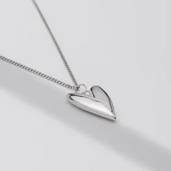The Silver Long Heart Necklace 10 The Silver Long Heart Necklace -Mikuta Store mikuta silver long heart necklace 5501 2