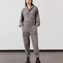 The Stone Jumpsuit -Mikuta Store mikuta stone jumpsuit black leaced leather boots model lisa 1 scaled