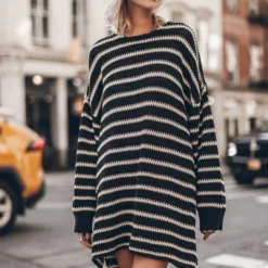 The Striped Long Knitted Sweater