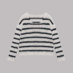 The Striped Mohair Knitted Sweater -Mikuta Store mikuta striped mohair knitted sweater 4091 scaled