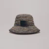 The Striped Raffia Bucket Hat -Mikuta Store mikuta striped raffia bucket hat 4001 scaled