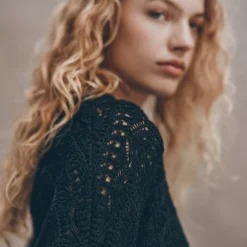 The Black Crochet Sweater -Mikuta Store mikuta the black crochet sweater liva b SS25 01 331 scaled