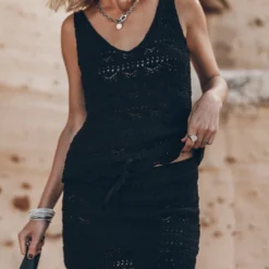 The Black Crochet Tank Top -Mikuta Store mikuta the black crochet tank top the black crochet skirt 0578 1 scaled