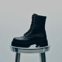 The Black Laced Leather Boots