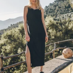 The Black Low Back Linen Tank Dress 15 The Black Low Back Linen Tank Dress -Mikuta Store mikuta the black low back linen tank dress the black leather buckle sandals lena w SS25 041 scaled
