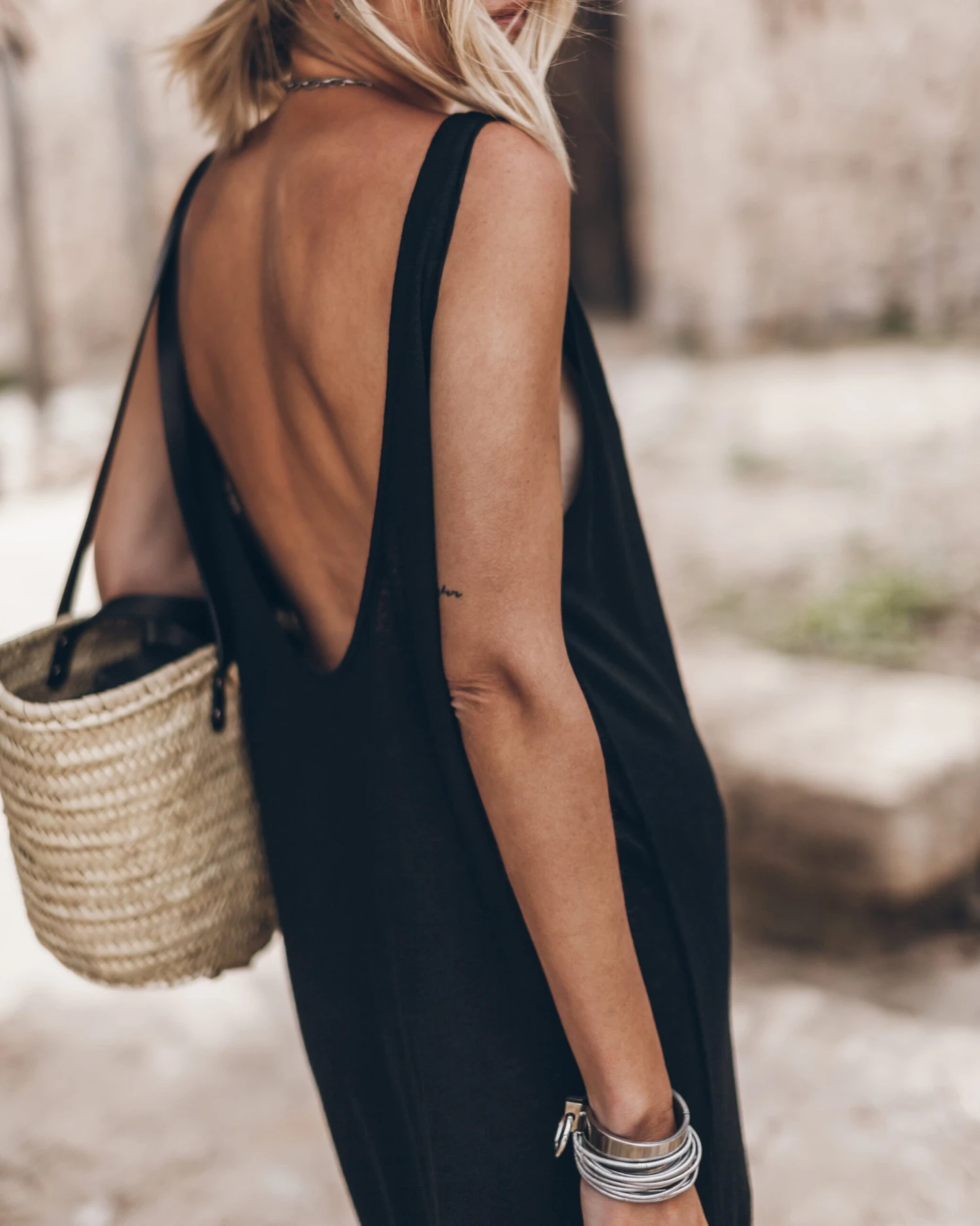 The Black Low Back Linen Tank Dress 7 The Black Low Back Linen Tank Dress - Image 5