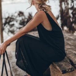 The Black Low Back Linen Tank Dress 13 The Black Low Back Linen Tank Dress -Mikuta Store mikuta the black low back linen tank dress the small cesta bag the black studded leather sandals 0080 scaled