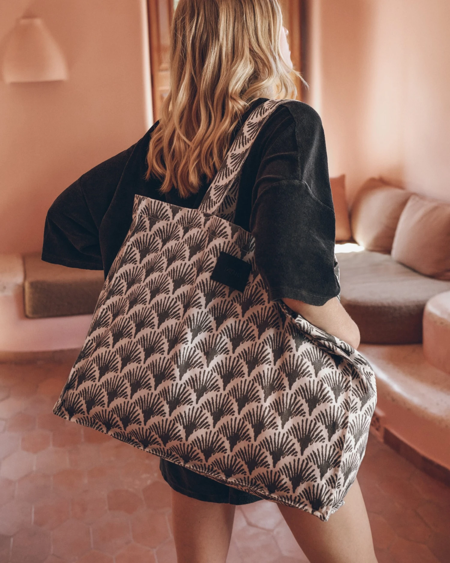 The Black Printed Large Canvas Bag 4 The Black Printed Large Canvas Bag - Image 2