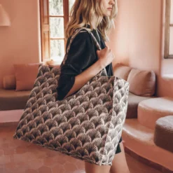 The Black Printed Large Canvas Bag