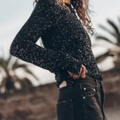 The Black Sequin Blouse 16 The Black Sequin Blouse -Mikuta Store mikuta the black sequin blouse the black baggy jeans aina b SS25 1631 scaled