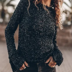 The Black Sequin Blouse 15 The Black Sequin Blouse -Mikuta Store mikuta the black sequin blouse the black baggy jeans aina b SS25 1672 scaled