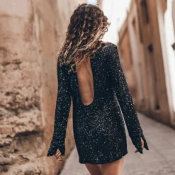 The Black Sequin Dress