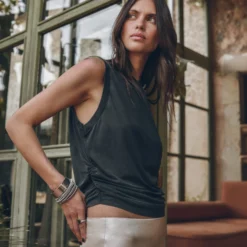 The Dark Draped Tank Top 9 The Dark Draped Tank Top -Mikuta Store mikuta the dark draped tank top the light long slip skirt the black leather buckle sandals myriam t SS25 04 8 scaled