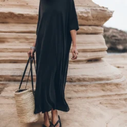 The Dark Long Loose T-Shirt Dress