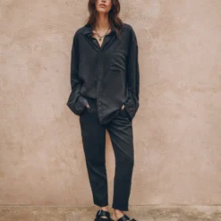 The Dark Chill Pants -Mikuta Store mikuta the dark loose lyocell shirt the dark chill pants the black leather buckle sandals the small cesta bag myriam t SS25 04 2 scaled
