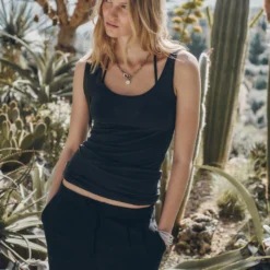 The Dark Regular Tank Top -Mikuta Store mikuta the dark regular tank top the black loose linen pants lena w SS25 04 3 scaled