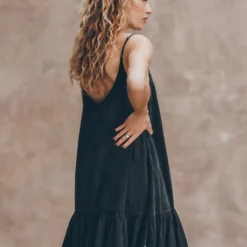 The Dark Ruffle Dress -Mikuta Store mikuta the dark ruffle dress the black studded leather sandals liva b SS25 3334 scaled