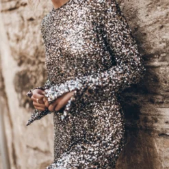 The Dark Sequin Dress -Mikuta Store mikuta the dark sequin dress the black leather buckle sandals 6430 scaled