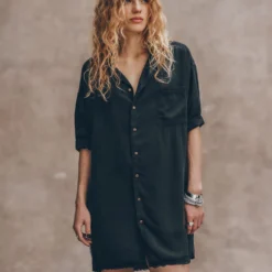 The Dark Shirt Dress 11 The Dark Shirt Dress -Mikuta Store mikuta the dark shirt dress the black strappy leather sandals liva b SS25 2837 scaled