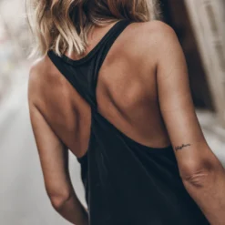 The Dark Twisted Tank Dress -Mikuta Store mikuta the dark twisted tank dress the black chunky sandals the large cesta bag 9026 scaled