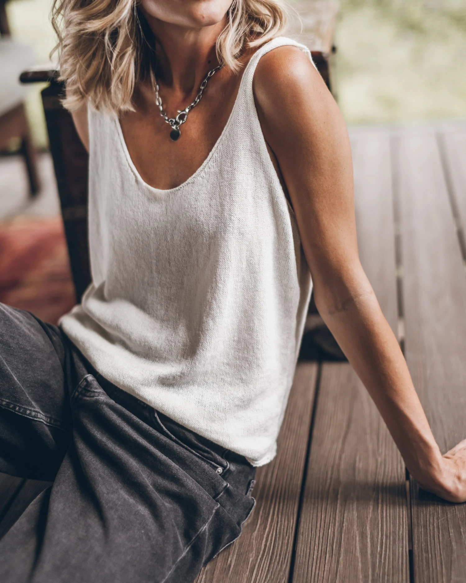 The Ecru Thin Knit Tank Top 6 The Ecru Thin Knit Tank Top - Image 4