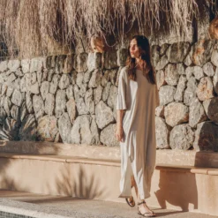 The Light Long Loose T-Shirt Dress -Mikuta Store mikuta the light long loose t shirt dress the black thin studded leather sandals myriam t SS25 04 2 scaled