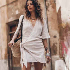 The Light Wrap Dress 11 The Light Wrap Dress -Mikuta Store mikuta the light wrap dress the large cesta bag aina b SS25 7787 scaled