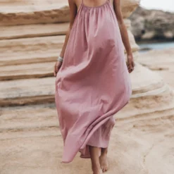 The Pink Long Beach Dress 13 The Pink Long Beach Dress -Mikuta Store mikuta the pink long beach dress 5043 scaled