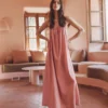 The Pink Long Beach Dress -Mikuta Store mikuta the pink long beach dress myriam t SS25 04 scaled