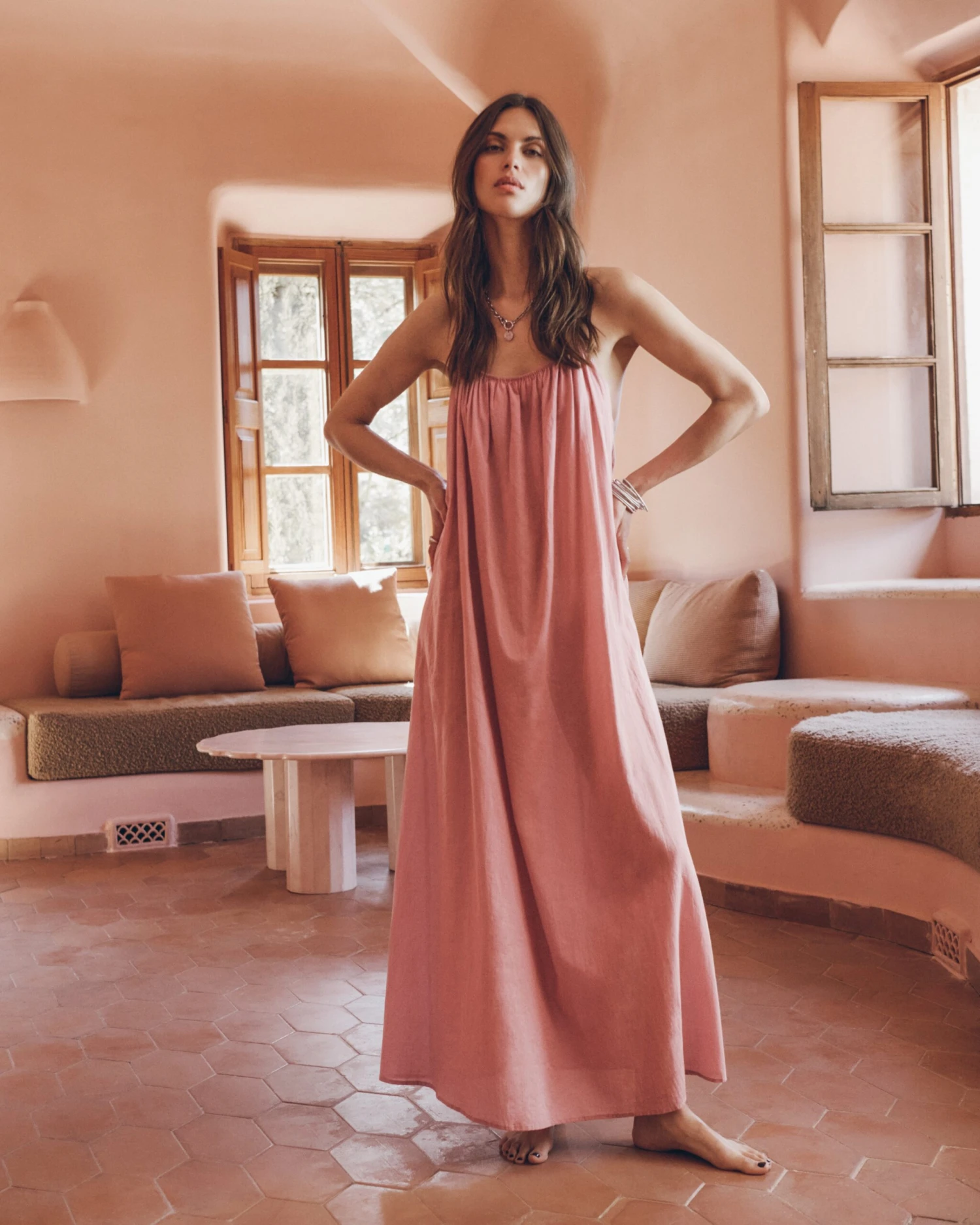 The Pink Long Beach Dress 3 The Pink Long Beach Dress