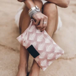 The Pink Printed Canvas Pouch -Mikuta Store mikuta the pink printed canvas pouch 7124 scaled