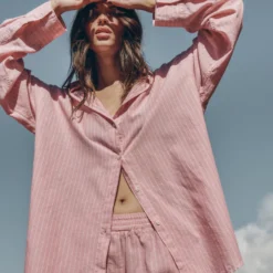 The Pink Striped Shirt -Mikuta Store mikuta the pink striped shirt the pink striped shorts myriam t SS25 04 3 scaled