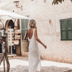 The White Low Back Base Tank Dress