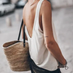 The White Low Back Base Tank Top